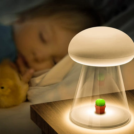 Paddenstoel nachtlamp met touch en muziek