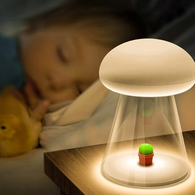 Paddenstoel nachtlamp met touch en muziek