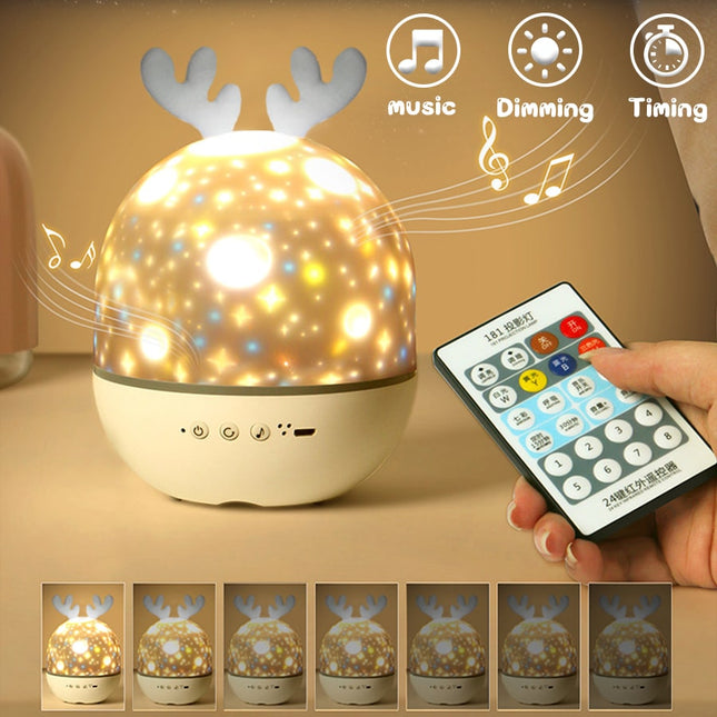 Hert projector nachtlamp met Bluetooth