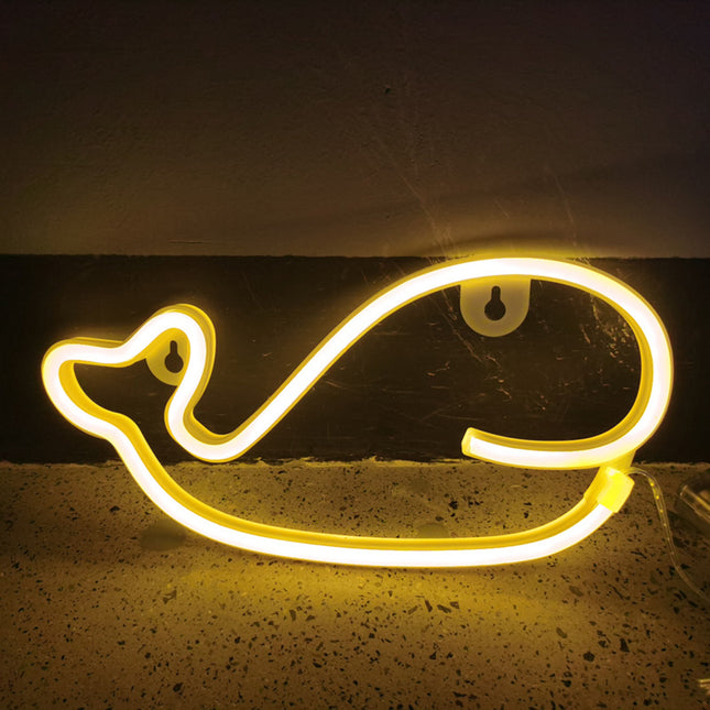 Walvis neon verlichting voor kinderkamer