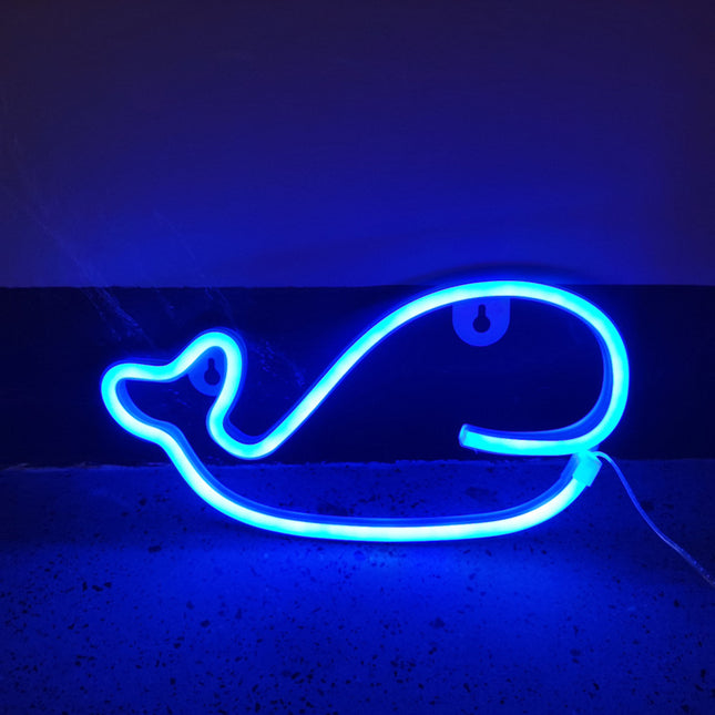 Walvis neon verlichting voor kinderkamer