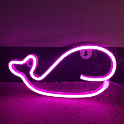 Walvis neon verlichting voor kinderkamer