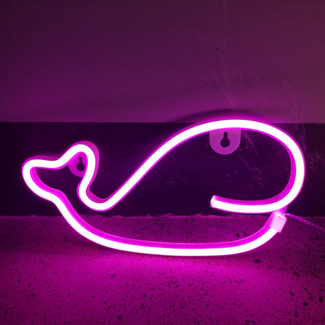 Walvis neon verlichting voor kinderkamer