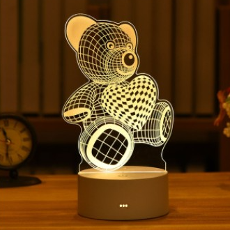 3D illusie nachtlampje beer voor kinderen