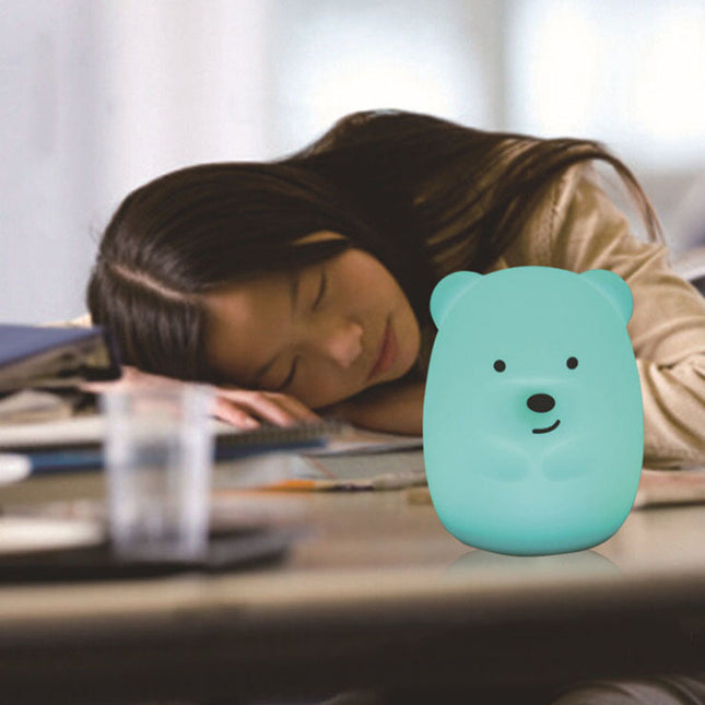Siliconen beertje nachtlamp met afstandsbediening