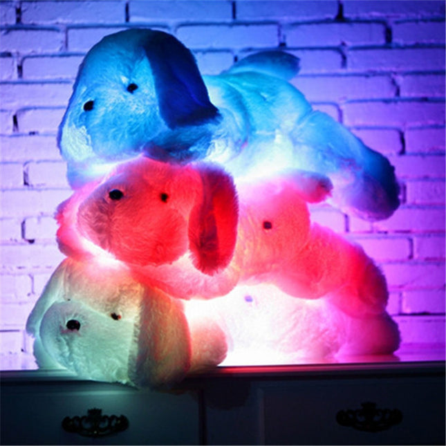 Lichtgevende knuffel hond met LED lampjes