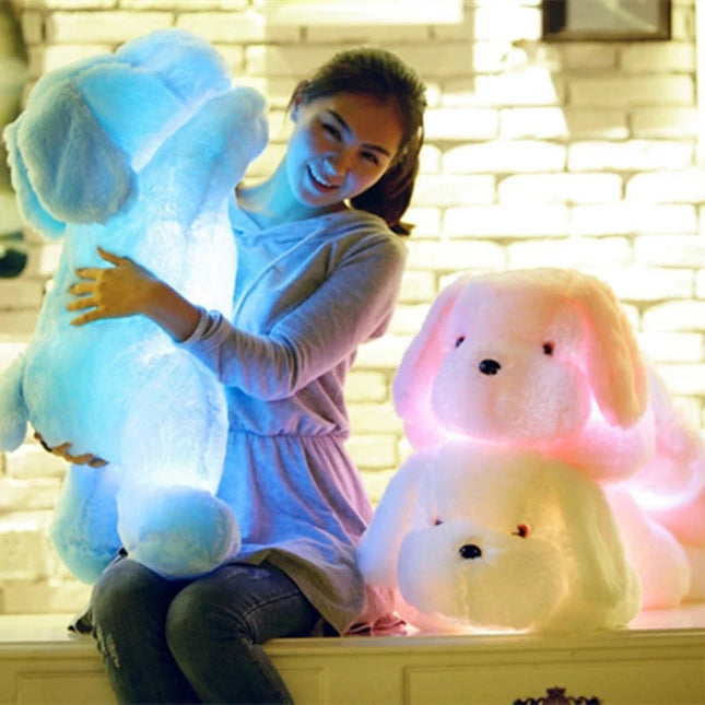 Lichtgevende knuffel hond met LED lampjes