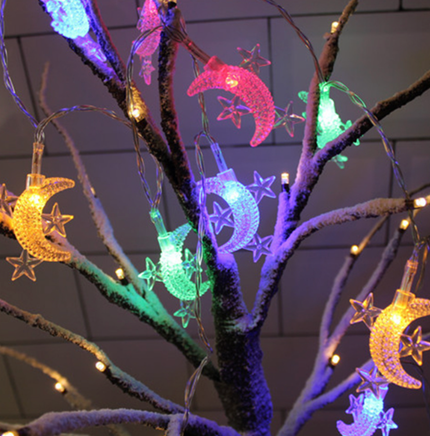 LED lichtslinger met maan en sterren