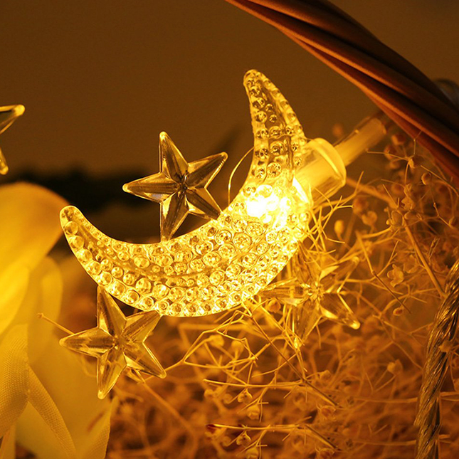 LED lichtslinger met maan en sterren