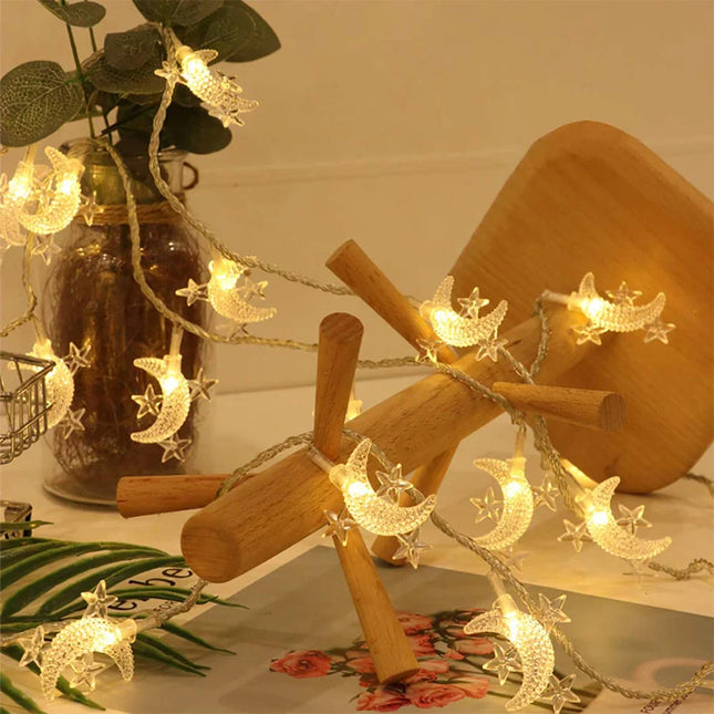 LED lichtslinger met maan en sterren