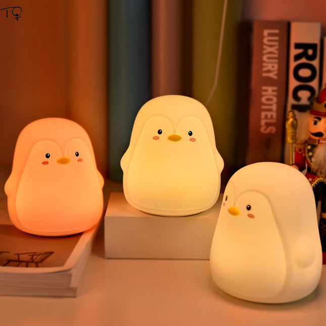 Oplaadbaar pinguïn nachtlampje van siliconen
