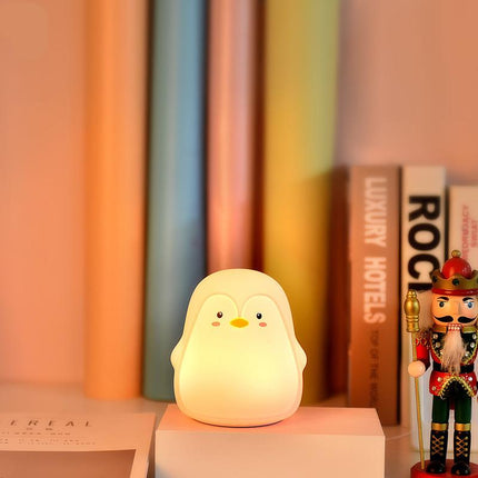 Oplaadbaar pinguïn nachtlampje van siliconen
