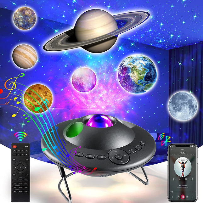 Kleurrijke sterrenhemel projector met nachtlamp