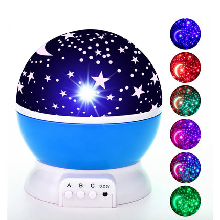 Roterende sterrenhemel projector als nachtlampje