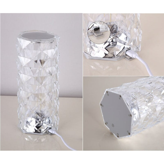 Kristallen rozen projector tafellamp