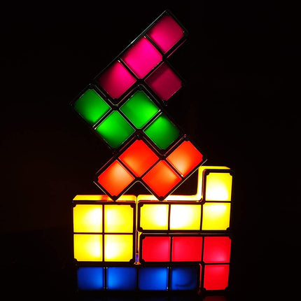 Kleurrijke Tetris blokken lamp voor bureau
