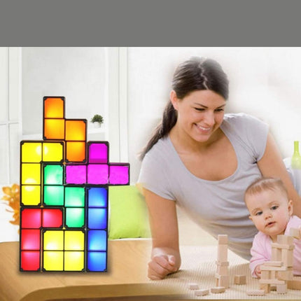 Kleurrijke Tetris blokken lamp voor bureau