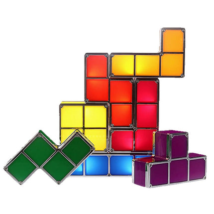 Kleurrijke Tetris blokken lamp voor bureau