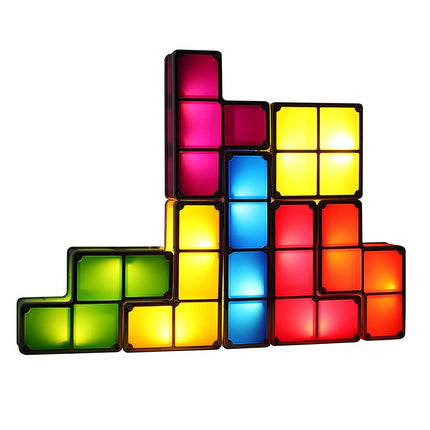 Kleurrijke Tetris blokken lamp voor bureau