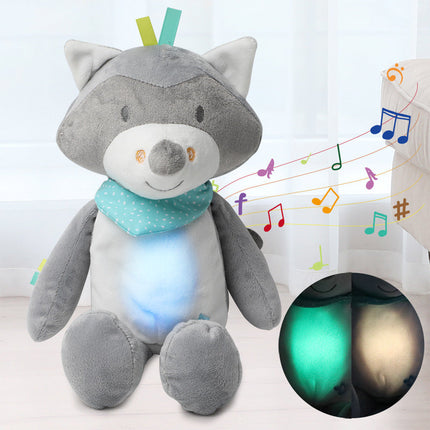 Muzikale wolf knuffel met nachtlampje