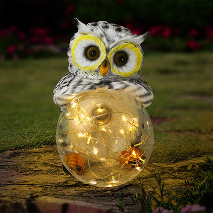 Uil tuinlamp LED op zonne-energie