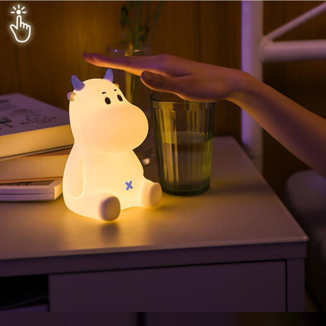Zacht siliconen koe nachtlampje dimbaar