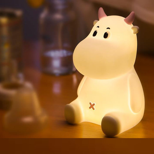 Zacht siliconen koe nachtlampje dimbaar