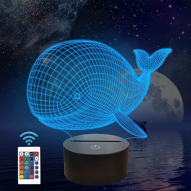 3D walvis illusie nachtlamp voor kinderen